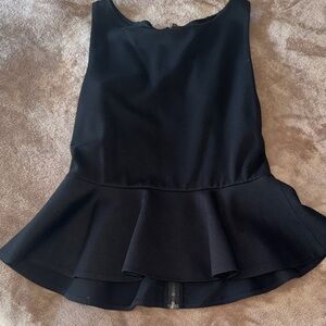 Alice + Olivia Black Peplum Blouse